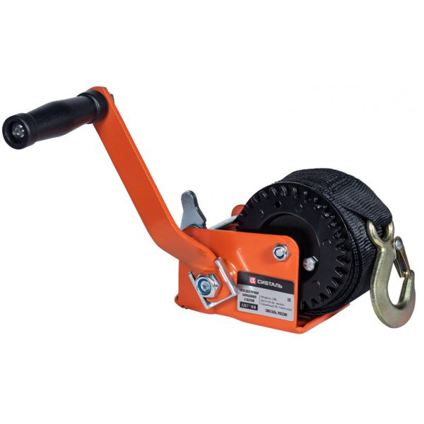 Лебедка ручная барабанная LRB 450 кг / 10 м лента